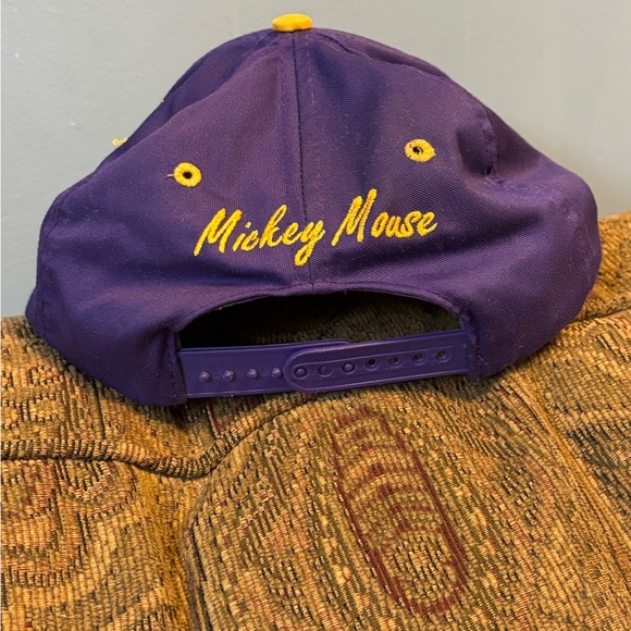 Vintage Mickey Mouse SnapBack Hat- Purple/Yellow - Picture 4 of 6